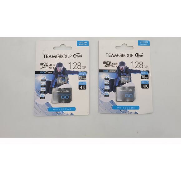 TEAMGROUP GO Card 128GB Micro SDXC Ultra 4K Waterproof Cold Resistant Set 2 - Picture 1 of 3